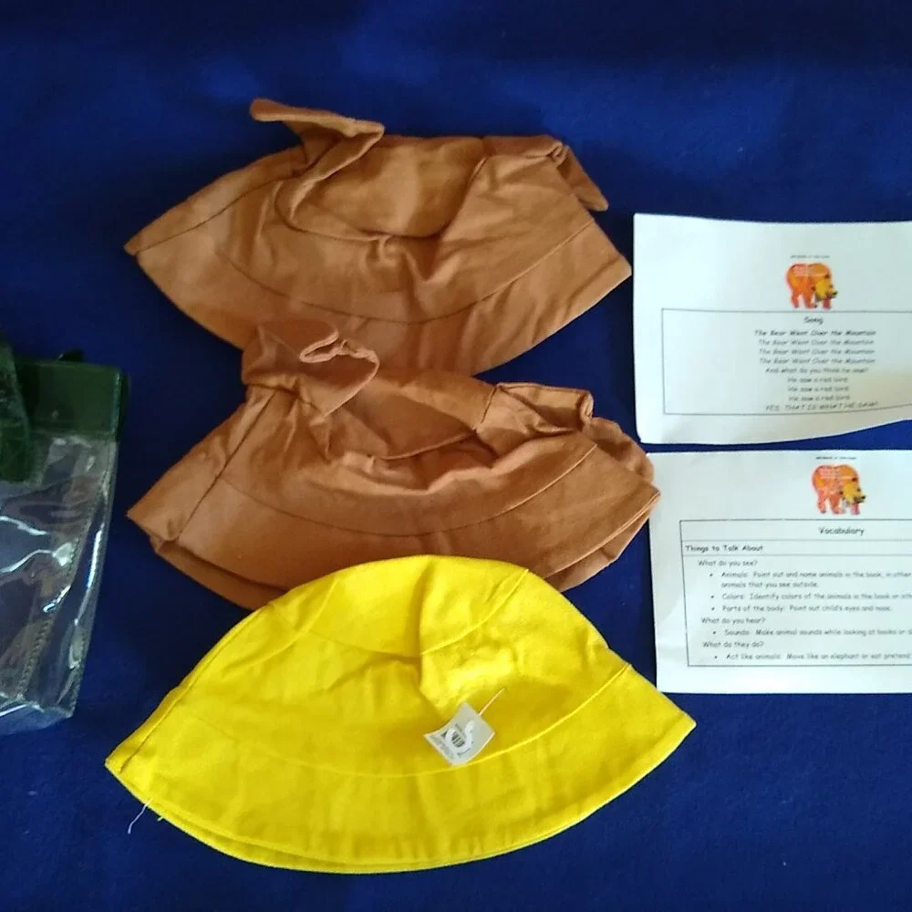 Brown Bear x 2 + Duck Hat with activity card included + Brown Bear Brown Bear